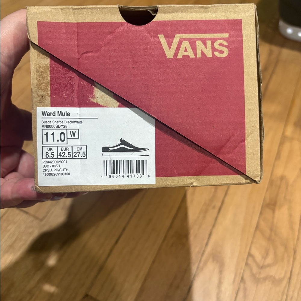 Vans Black and White Mule Sneakers 11w - Picture 5 of 5
